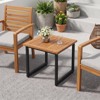Tangkula 18" Square Acacia Wood Patio Side Table