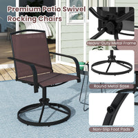 Tangkula Outdoor Swivel Chairs Set with High Back