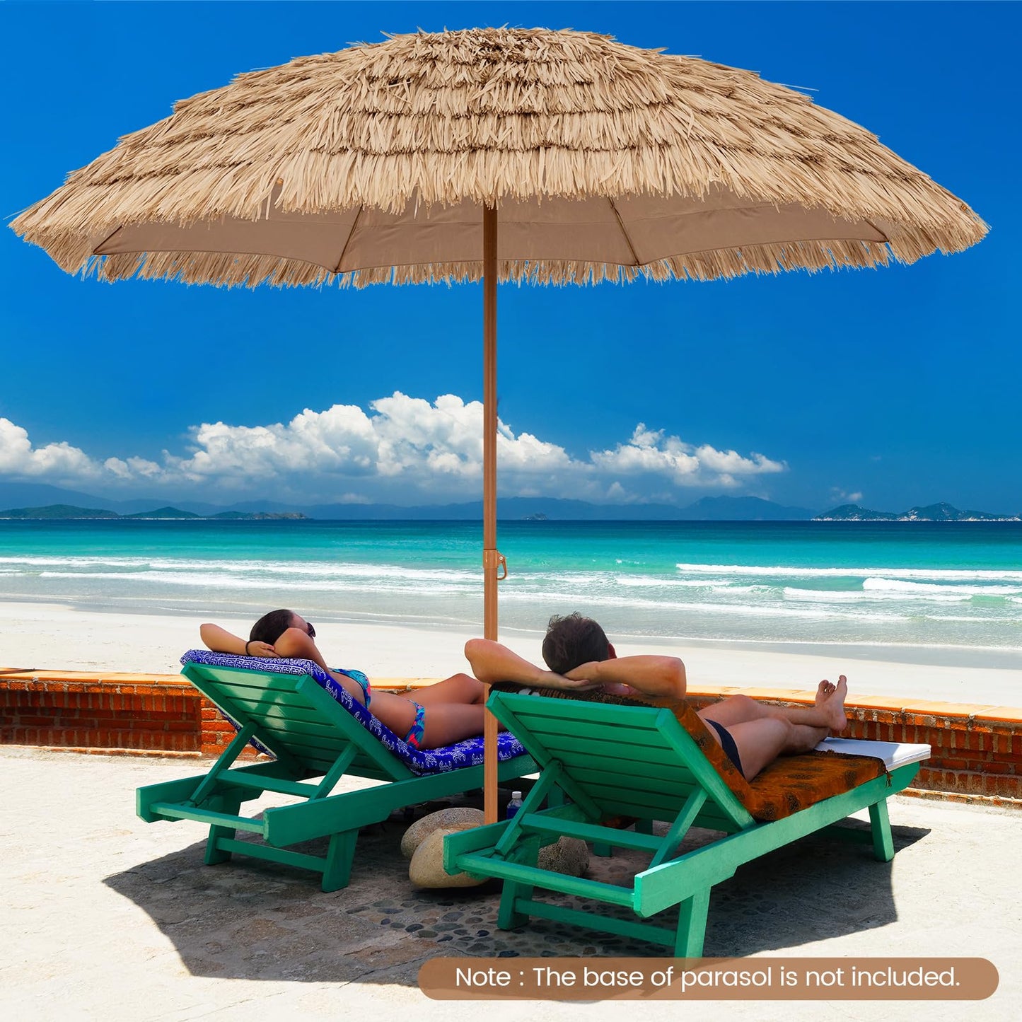 Tangkula 8Ft Tiki Patio Umbrella for Garden