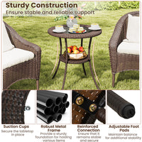 Tangkula 25 inch Patio Wicker Coffee Table
