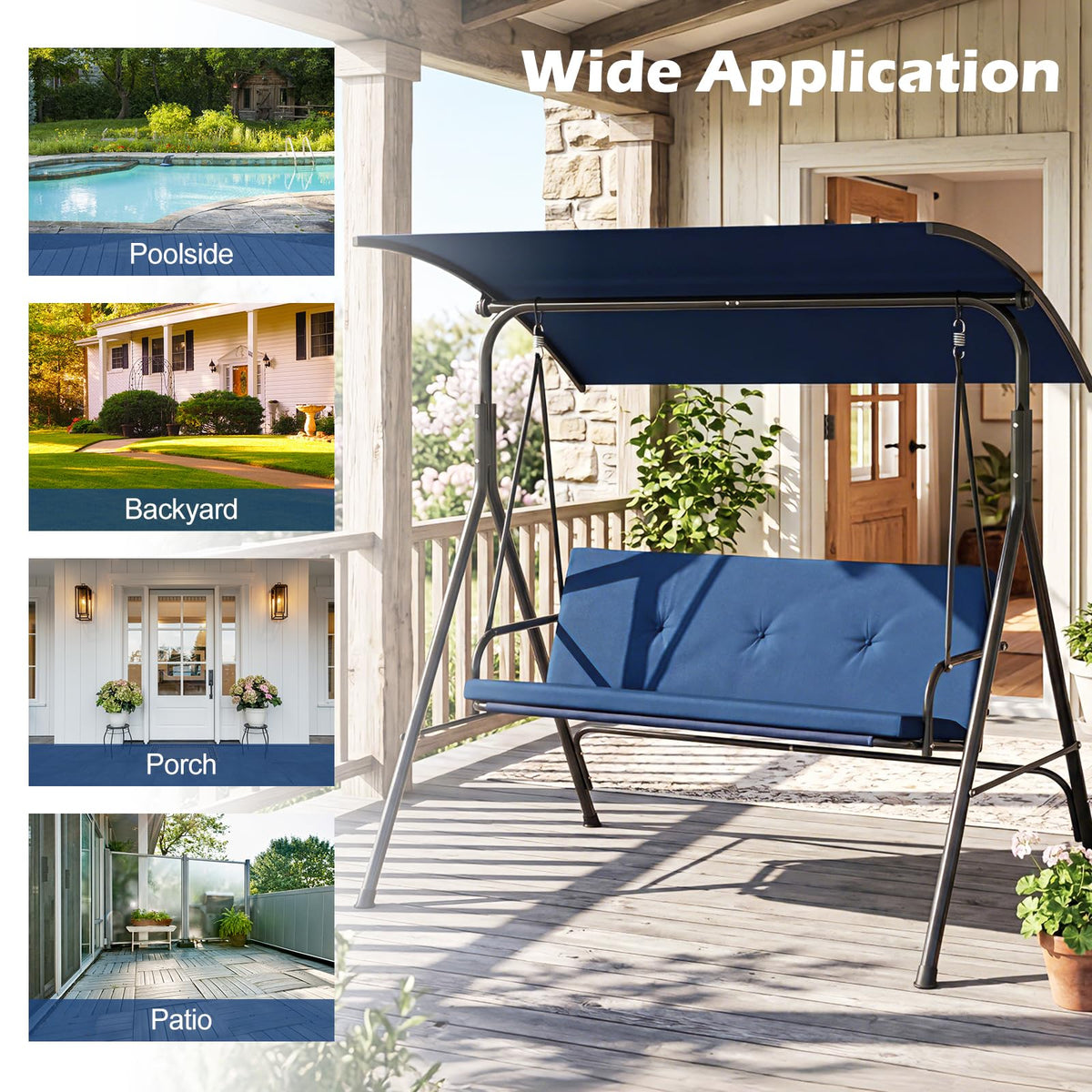 Tangkula 2 Person Porch Swing for Garden