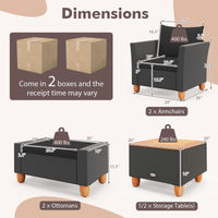 Tangkula 5 Pieces Patio Furniture Set with Coffee Table
