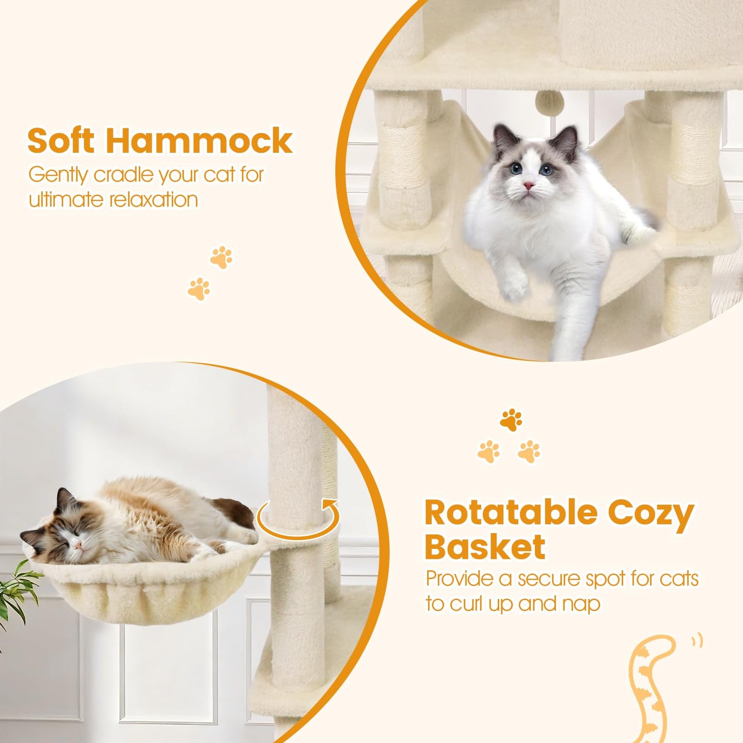 Tangkula Arbre à Chat Multi-Niveaux de 168 cm, Meuble d'Escalade pour Chats d'Intérieur