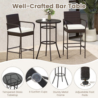 Tangkula 3 Piece Outdoor Bar Set for Porch