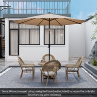 TANGKULA 10FT Solar Umbrella, Patio Umbrella with 112 LED Lights
