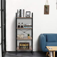 TANGKULA Industrial Ladder Shelf with Metal Frame