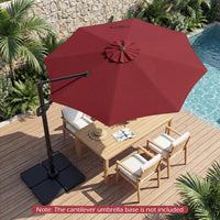 Tangkula 10ft Patio Umbrella Offset Cantilever Outdoor Umbrella(10 x 10 x 8.3 ft)