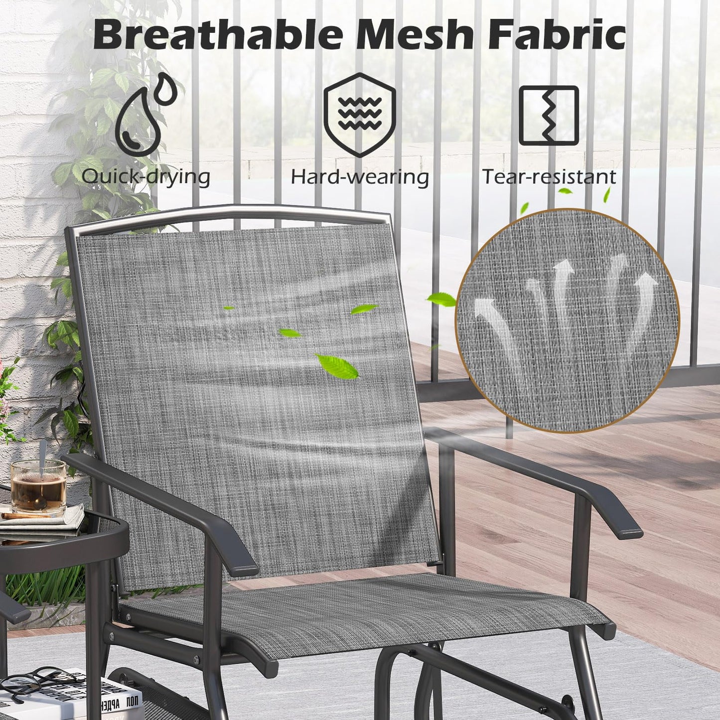 Tangkula Patio 2 Person Swing Glider Chair