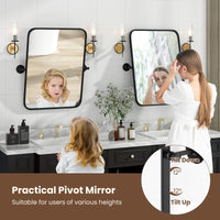 Tangkula 30 x 22 Inch Pivot Wall-Mounted Mirror