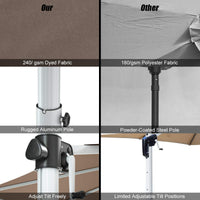 Parasol de terrasse Tangkula 3,35 m pour jardin, terrasse, piscine