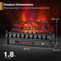 Tangkula 26 Inches Electric Fireplace Insert Log