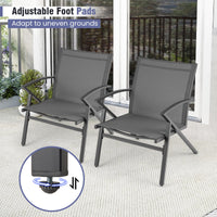 Tangkula Chaise de patio, lot de 2 ou 4, avec cadre en métal robuste