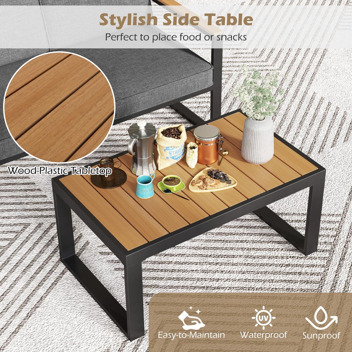 Tangkula 2 Piece Patio Furniture Set for Yard Garden Balcony Poolside