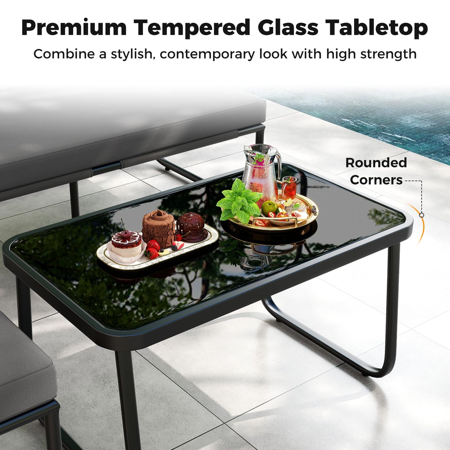 Tangkula 4 Pieces Patio Furniture Set for Garden