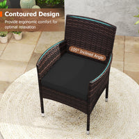Tangkula 3 Piece Patio Furniture Set | Hand-Woven PE Wicker Conversation Set with Contoured Armchairs