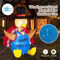 Tangkula 6 FT Thanksgiving Inflatable Turkey, Lighted Thanksgiving Decorations for Lawn, Garden, Party