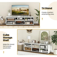 Tangkula White TV Stand for TVs up to 50” for Living Room
