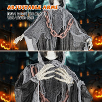 Tangkula 6.4 FT Halloween Animatronic Standing Grim Reaper with Chain