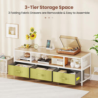 Tangkula Farmhouse TV Stand for TVs up to 65" 3-Tier Entertain Center