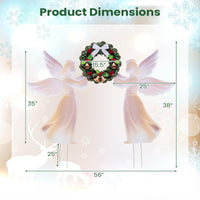 Tangkula Outdoor Christmas Angel & Wreath Decorative Set