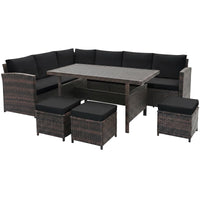 Tangkula 7 Pieces Wicker Patio Furniture Set for Backyard Garden Poolside