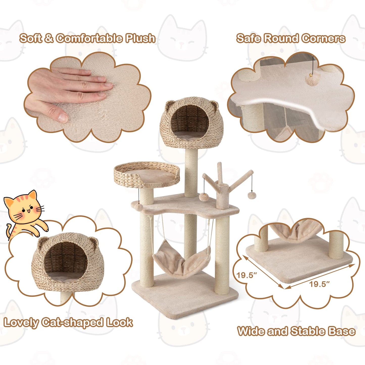 Cat Tree for Indoor Cats - Tangkula
