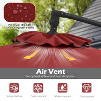Tangkula 10ft Solar LED Patio Umbrella with Base