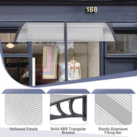 Tangkula 40" x 80" Window Awning with Hollow Sheet for Rain Snow Sunlight Protection