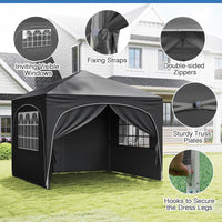 Tangkula 10x10Ft Pop up Canopy with 4 Sidewalls