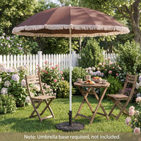 Tangkula 7FT Beach Umbrella with Fringe