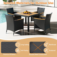 Tangkula 5 Pieces Patio Dining Table Set for 4 with Umbrella Hole