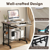 Tangkula Chariot de bureau roulant avec plateau pour clavier
