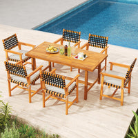Tangkula Solid Acacia Wood Patio Chair Set of 2/4