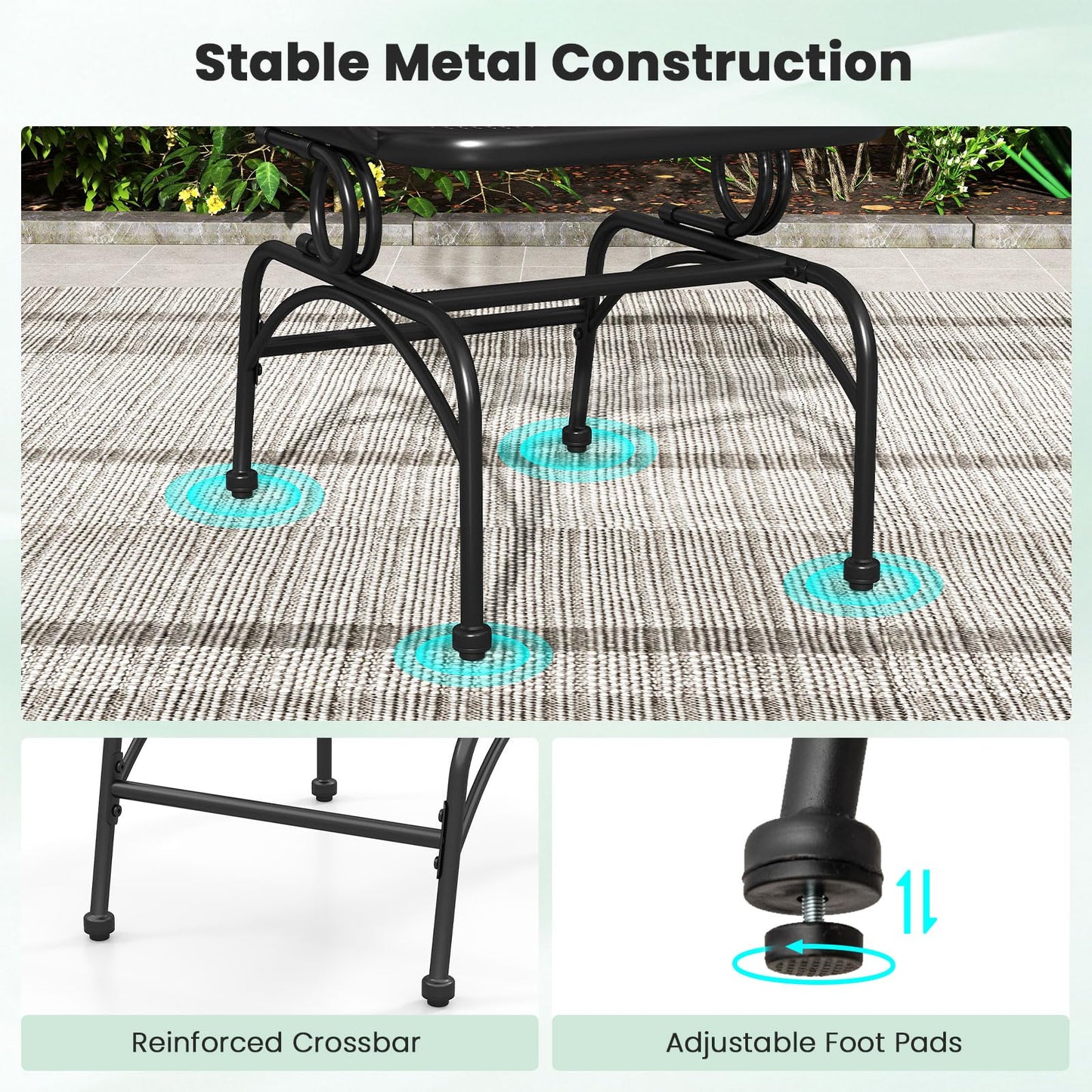 Tangkula Outdoor Rocking Chair Set with Steady Rocking Function
