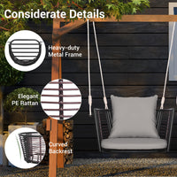 Tangkula Outdoor Metal Porch Swing for Front Porch