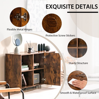 Tangkula Wood File Cabinet with Wheels, Mobile Storage Cabinet with 6 Compartments