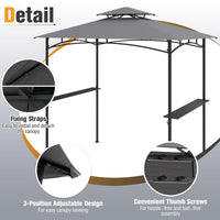 Tangkula 2 Tier Barbecue Gazebo with 2 Shelves