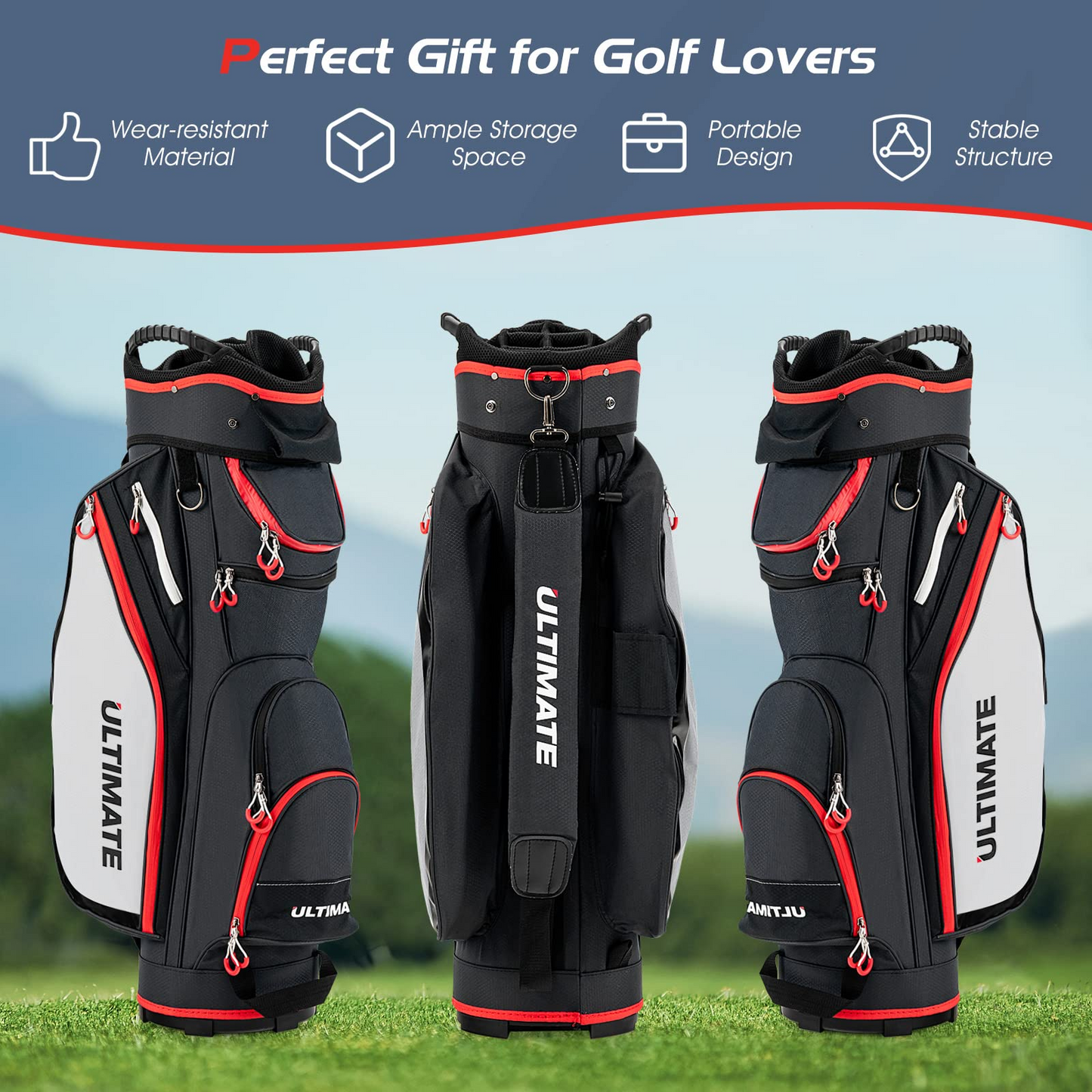 9.5" Golf Cart Bag - Tangkula