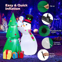 Tangkula 6FT Inflatable Christmas Tree with Snowmen & Gift Boxes