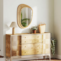 Miroir mural en rotin Tangkula (90 cm L x 64 cm l)