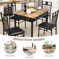 Tangkula 5 Pieces Dining Table and Chairs Set