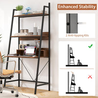Tangkula 3-Tier Ladder Computer Desk 71 Inch Modern Writing Desk