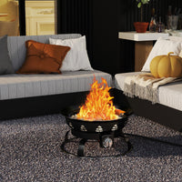 Tangkula 21 Inch Diameter Patio Portable Fire Bowl with Cover