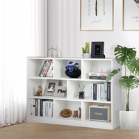 Tangkula 8-Cube Bookcase, Wood 3 Tier Open Storage Bookshelf, Modern Multipurpose Display Cabinet