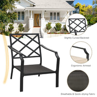 4 Pieces Outdoor Furniture Set, Patio Conversation Set with Cushions and Steel Frame