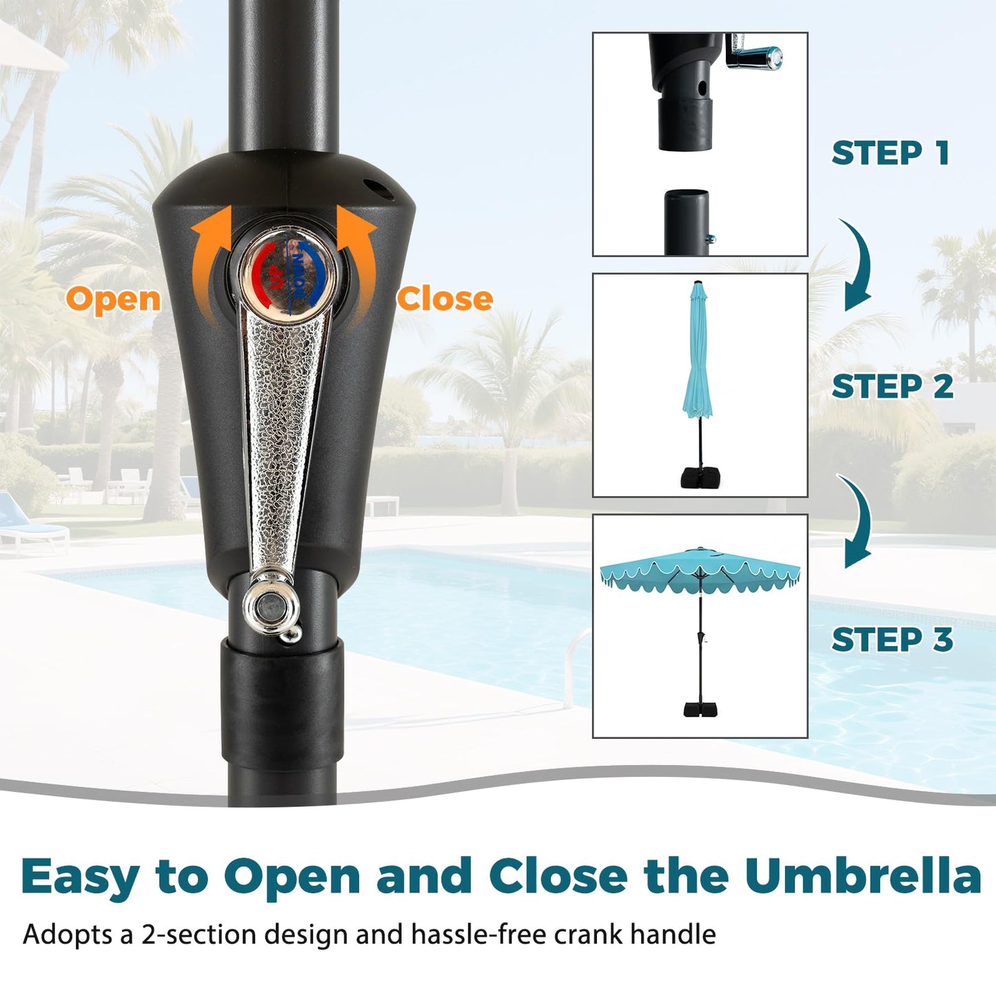 Tangkula 10 FT Patio Umbrella with Base Included