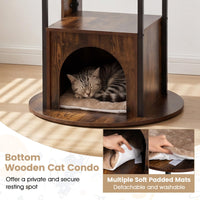 Tangkula Modern Cat Tree Tower with Top Perch (Rustic Brown)