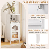 Tangkula Bathroom Floor Cabinet with Adjustable Shelf