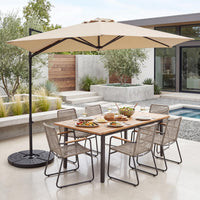 Tangkula 10 FT Patio Umbrella | Cantilever Offset Outdoor Umbrella with 360-Degree Rotation