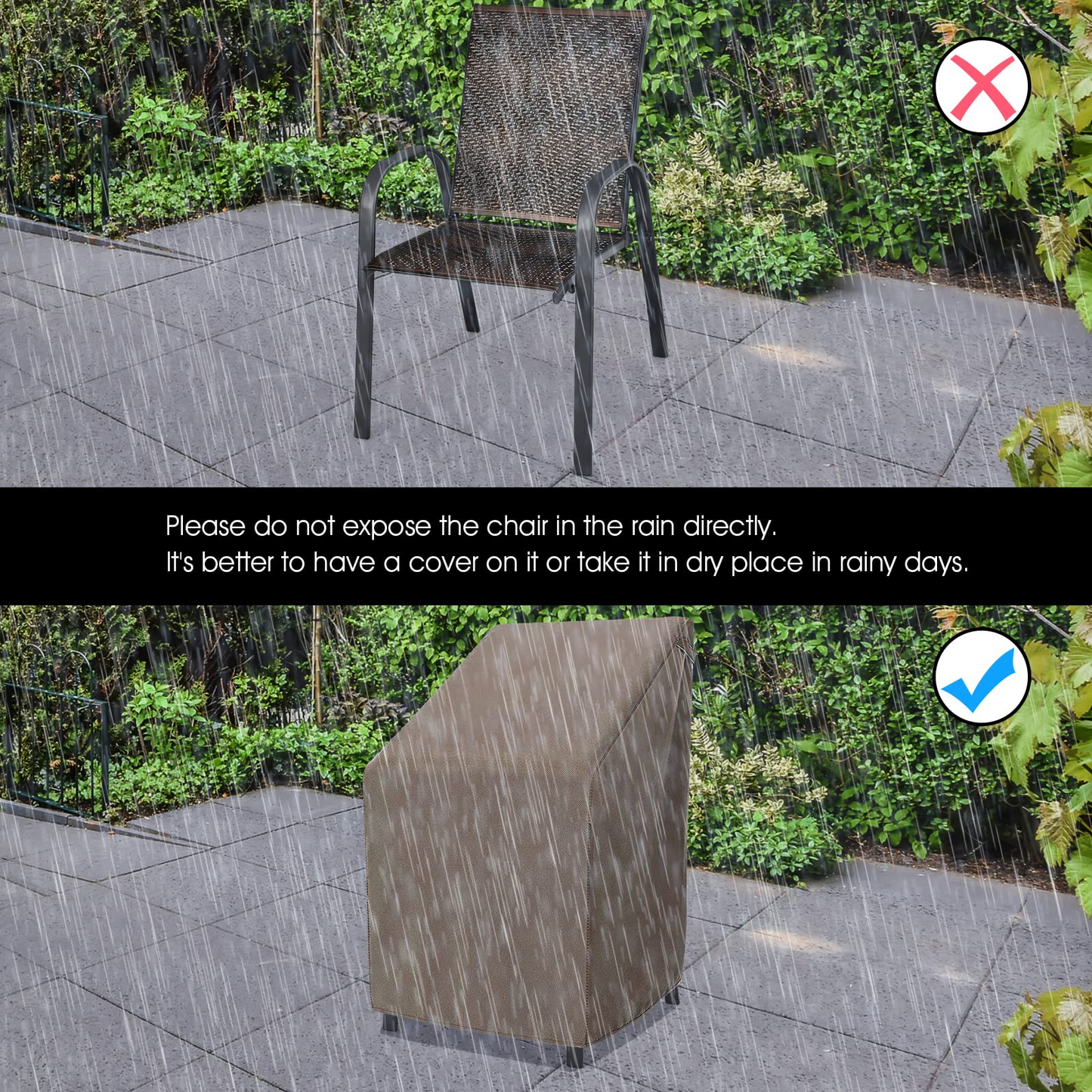 Tangkula Outdoor PE Wicker Stackable Chairs